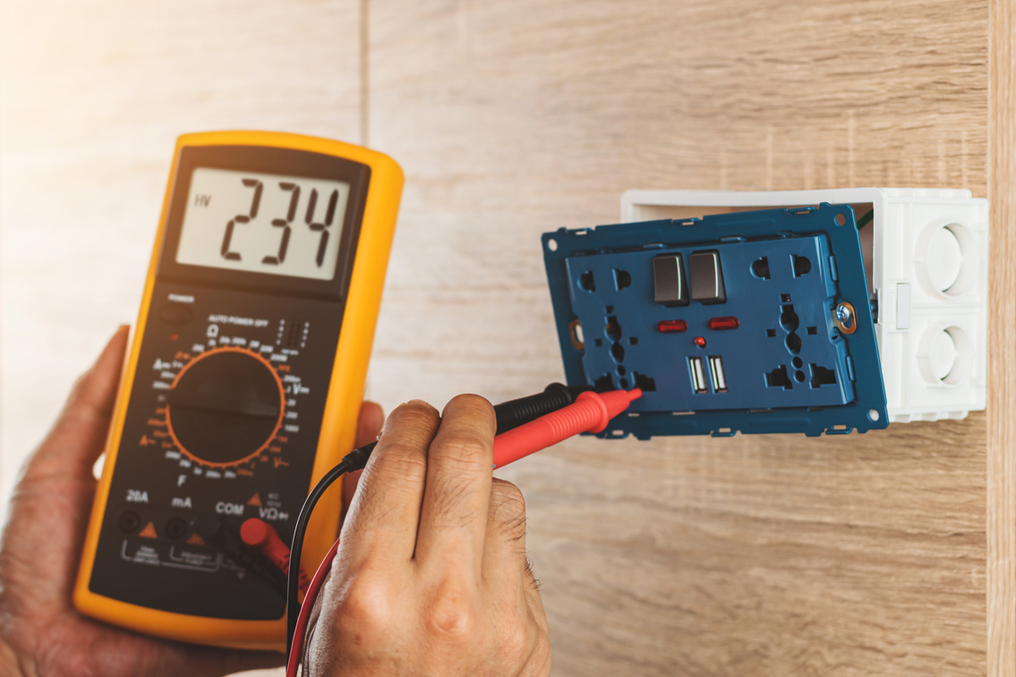 Using a Digital Meter to Measure the Voltage at an Electric Outl